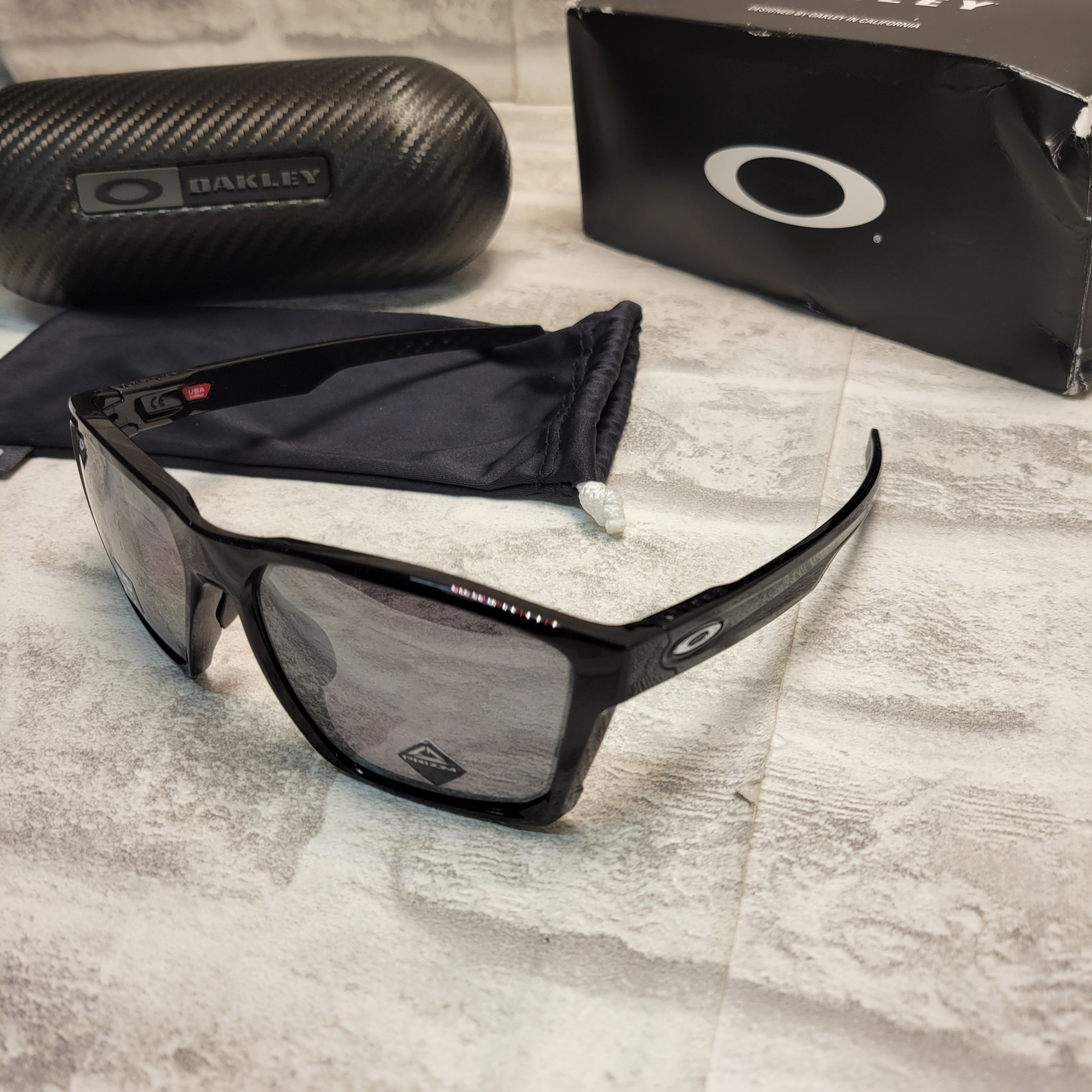 Oakley Men's Oo9398 Targetline Asian Fit Square Sunglasses Polished Black/Prizm (7878329303278)